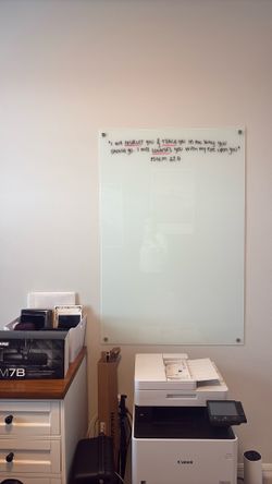 Large white board magnetic glass 48 x 32