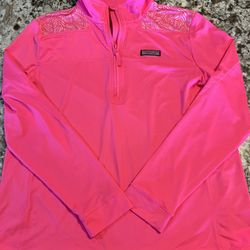 XL Vineyard Vines The Shep Shirt Pink 1/4 Zip Pullover Women's Performance Sport Marthas vineyard 