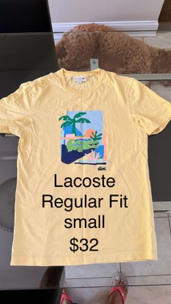 Lacoste Men’s T-Shirt Butter Yellow Small Crocodile Logo
