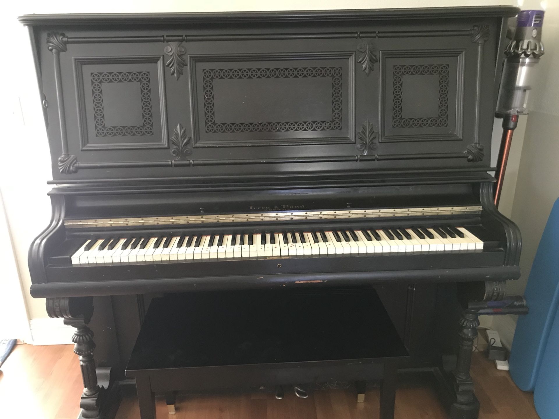 Ivers and Pond piano 1888 Victorian upright