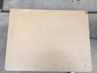 Children's vintage school desk with plastic chair