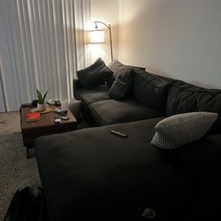 Modern Dark Gray Sectional Couch - Great Condition