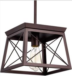 Pendant Light Fixture 1-Light Ceiling Hanging Lamps for Farmhouse Indoor Kitchen Island Dining Living Room Bar, Oil Rubbed Bronze