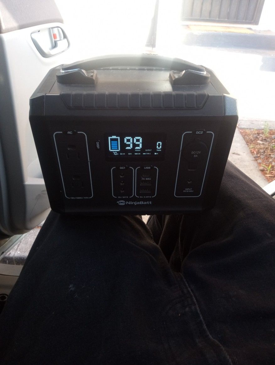 The NinjaBatt 300W Portable Power Station is designed to provide power on the go. It's a compact, rechargeable device that can power all appliances