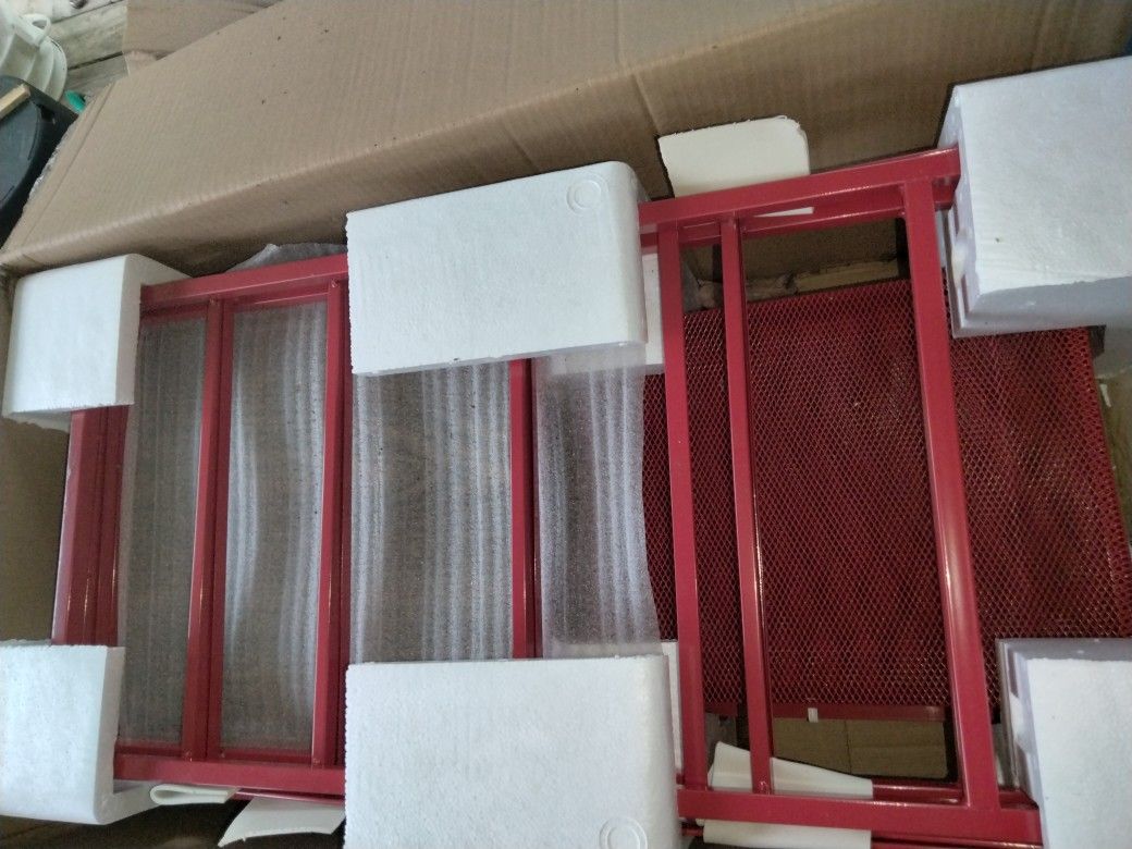 Red Kitchen Or Gardening Metal Shelving