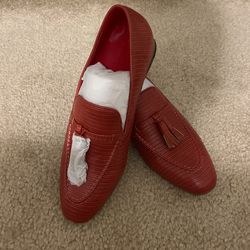 Italian Leather Mens Shoes Size 39 Red