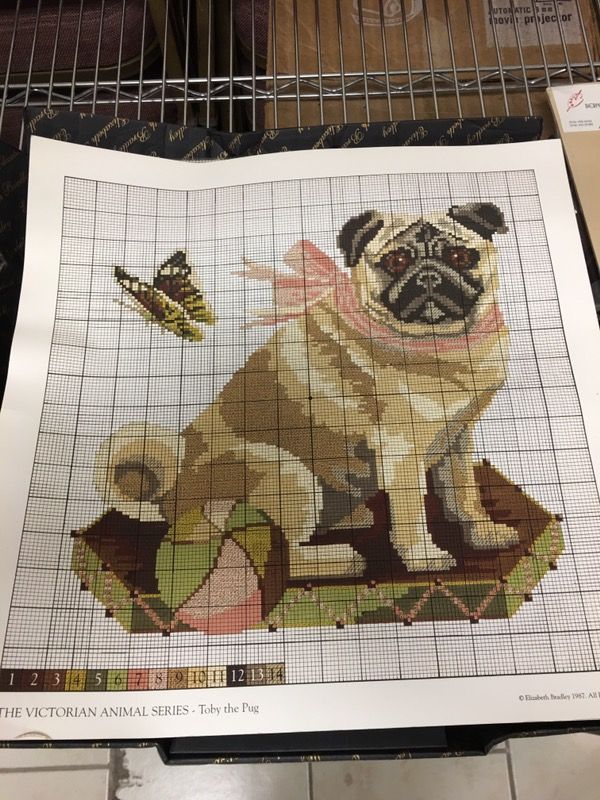 Pug Needlework Kit by Elizabeth Bradley