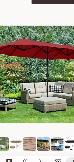 Brand new red  color 13Ft Large Outdoor Patio Umbrella with Crank, no base