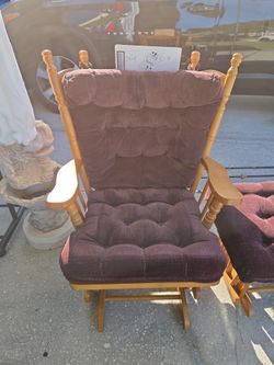 Wood Glider Rocking Chair with Cushions