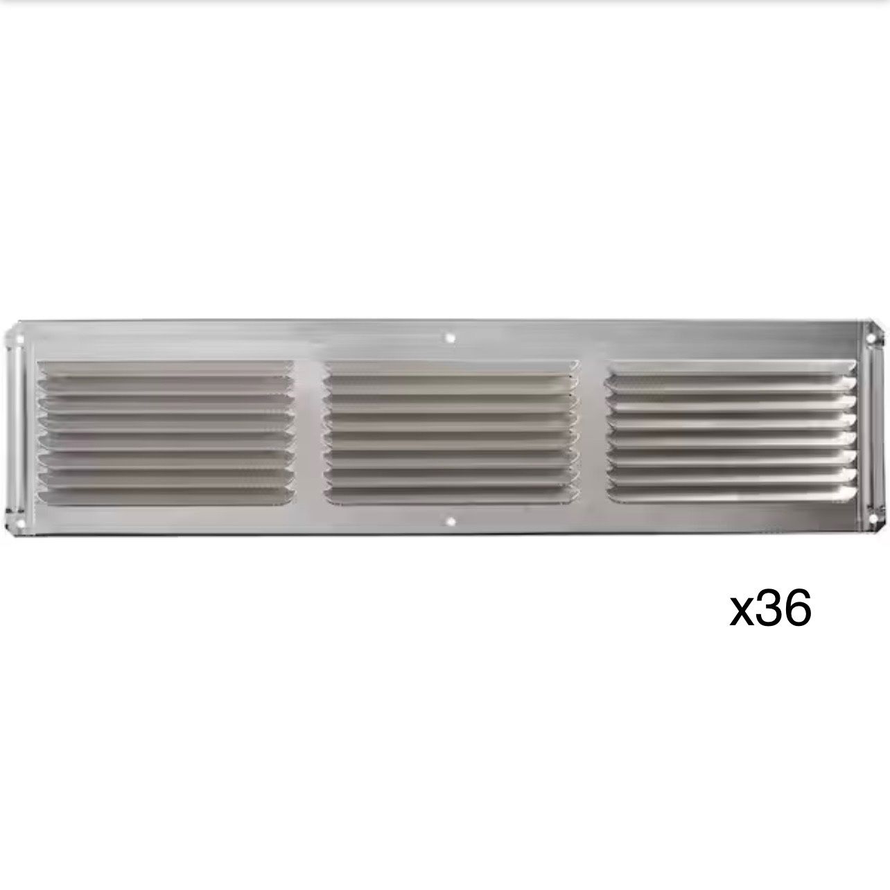 Master Flow 16 in. x 4 in. Aluminum Under Eave Soffit Vent in Mill (Carton of 36)