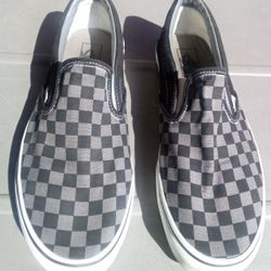 Vans Black And Gray Checkboard Slip On