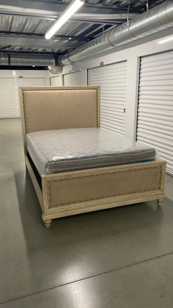 Queen bed frame with mattress