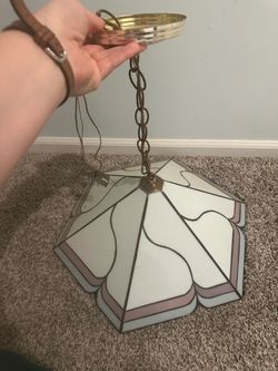 Vintage Stained Glass Hanging Pendant Light