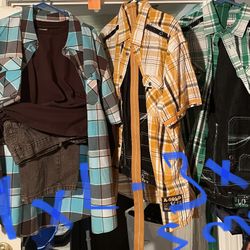 Pants And Button Up Short Sleeve 