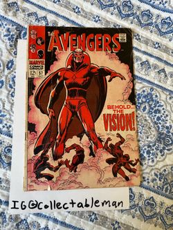 Avengers #57  (1968) 1st App of Vision, key MCU book- Vision Quest coming  G+