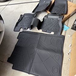 Floor Mats & Trunk Mat for Jeep Wrangler JL 2018-2024 2025 4 Door Cargo with SUBWOOFER, All Weather TPE Custom Cargo Mat Fit for Flat Load Floor Gas T