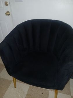 Black Velvet Accent Chair Gold Legs