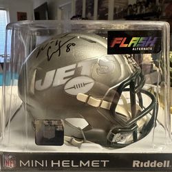Wayne Chrebet Signed New York Jets Riddell Flash Speed Mini Helmet Schwartz