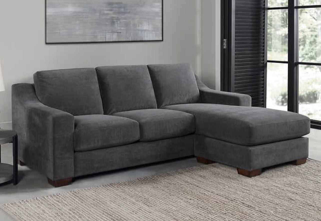 Kent 2-piece Fabric Sofa Chaise with Dropdown Table