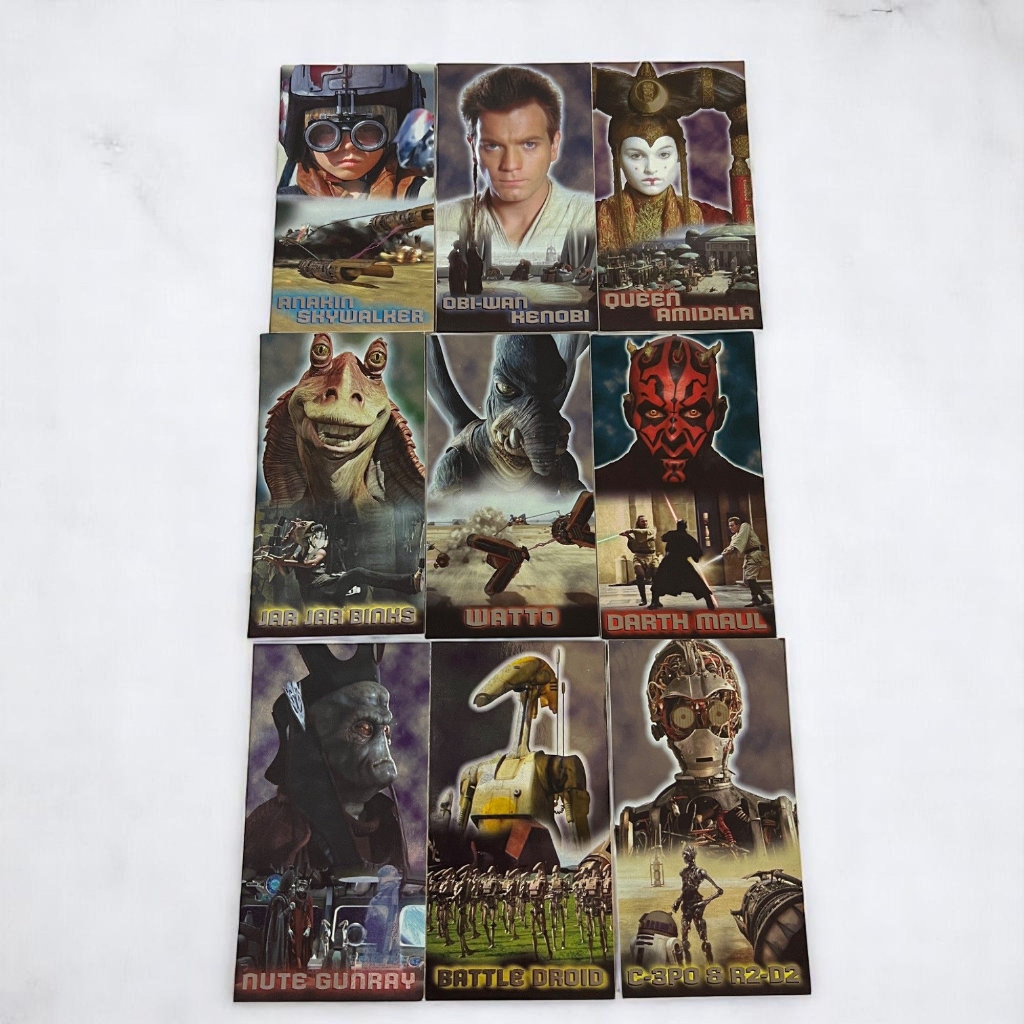 1999 Topps Star Wars Episode 1 Widevision Mirror Foil Card Set Of 9 Collectibles