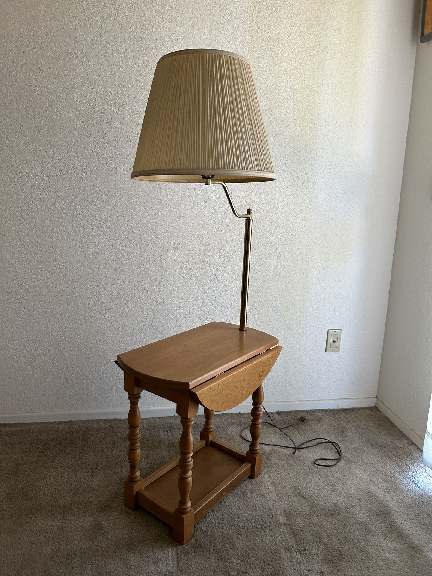 Magazine Rack Vintage End Table With Lamp Attached Floor Lamp
