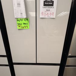 Samsung White Glass Bespoke Refrigerator 