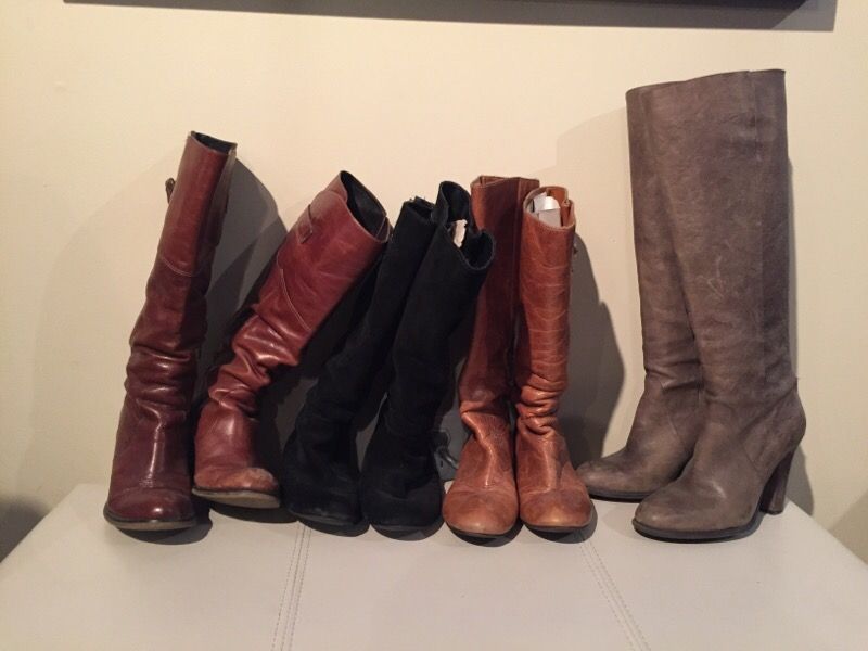 4 pairs of boots size 6