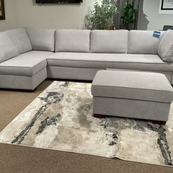 New light gray fabric upholstered doubler sleeper sofa by serta