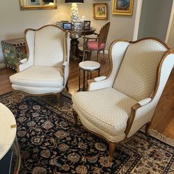 Vintage Wingback Arm Chairs - $800 For Both