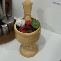 Ceramic Vinatge Mortar Pilon Decoration