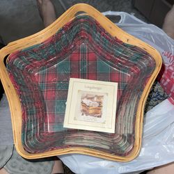 Longaberger 2001 Shining Star Basket Protector Liner Christmas Collection 10"