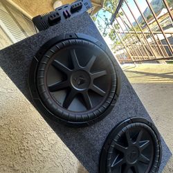 2(12) kicker comp subwoofer speakers & cerwin vega 2000.1D Amp. 
