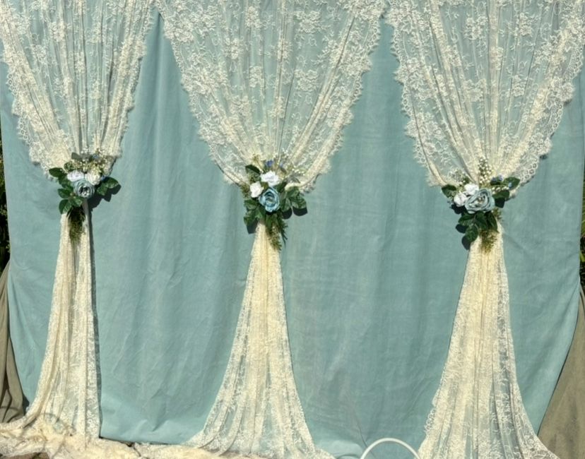 Elegant Vintage Lace & Velvet Backdrop