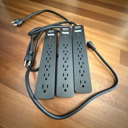 3 APC by Schneider Electric Surge Protector Power Strip 6 Outlets Bundle Set 