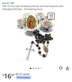 100 Our Lady Guadalupe Brown Scented Rosaries with Individual Gift Box