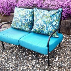 Martha Stewart Aluminum Outdoor Bench With Cushions 