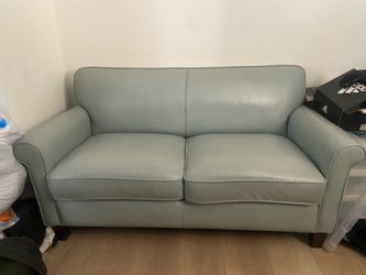 Blue Leather Couch