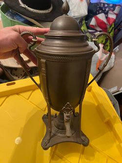 vintage metal hot water urn