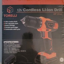 Tortelli Cordless Drill 12 V. New