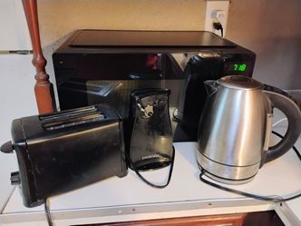 Electric kettle, electric can opener and toaster