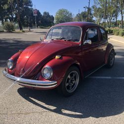 VW Beetle Bug Classic Red 1970 Vintage Volkswagon