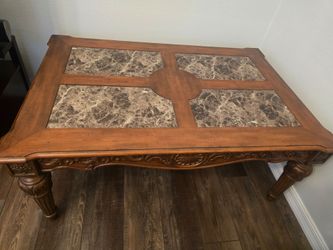 Wood Coffee Table with Inlay