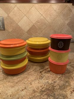 Vintage Lot Of Tupperware Seal ‘n’ Serve And Storage Containers 