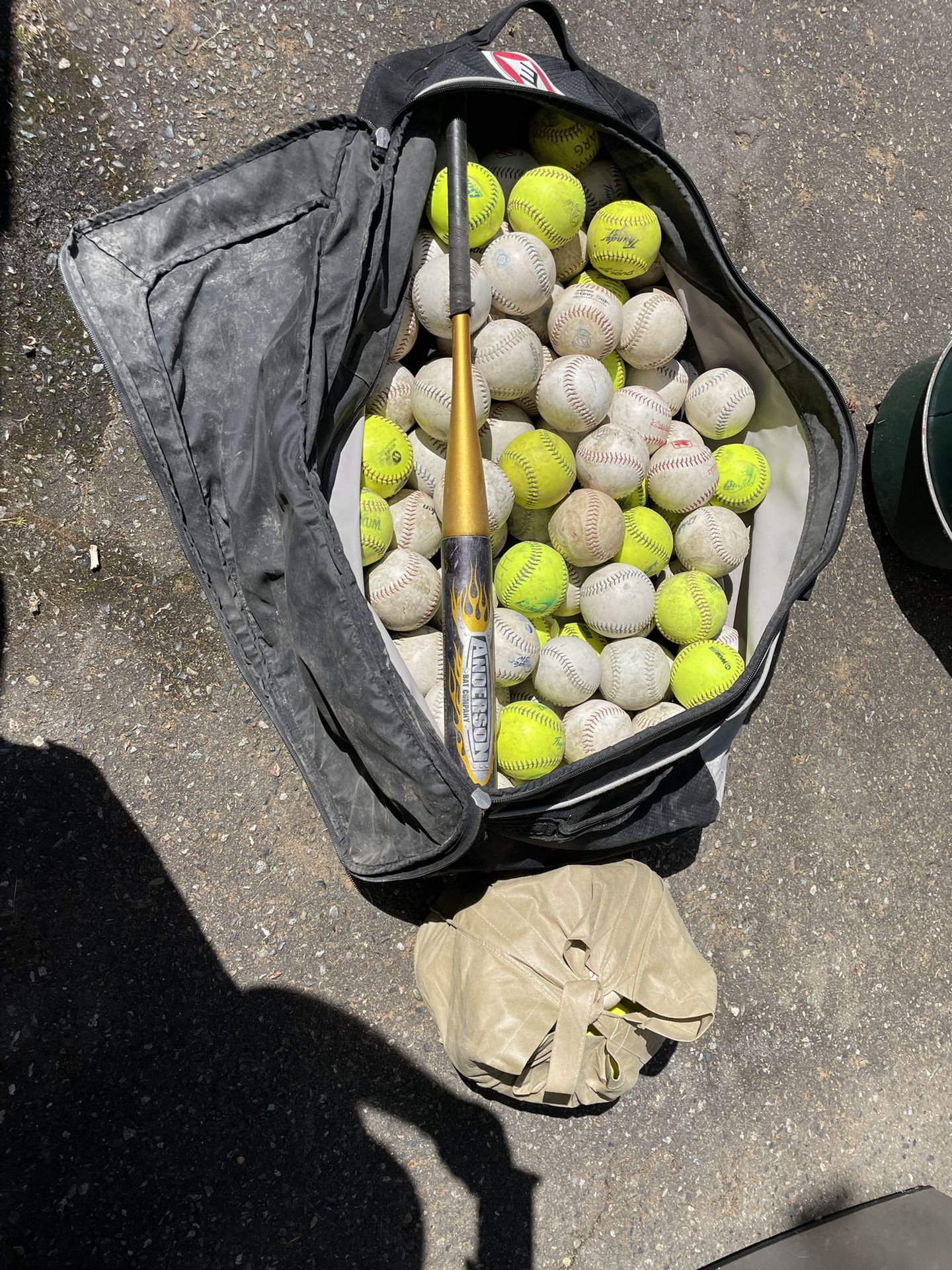 Softballs And Bag