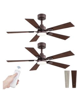 2-Pack 42” Silent Ceiling Fan w/ 3 Temp LED & 6 Speed Remote