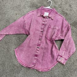 Pink Denim Oversized jacket 