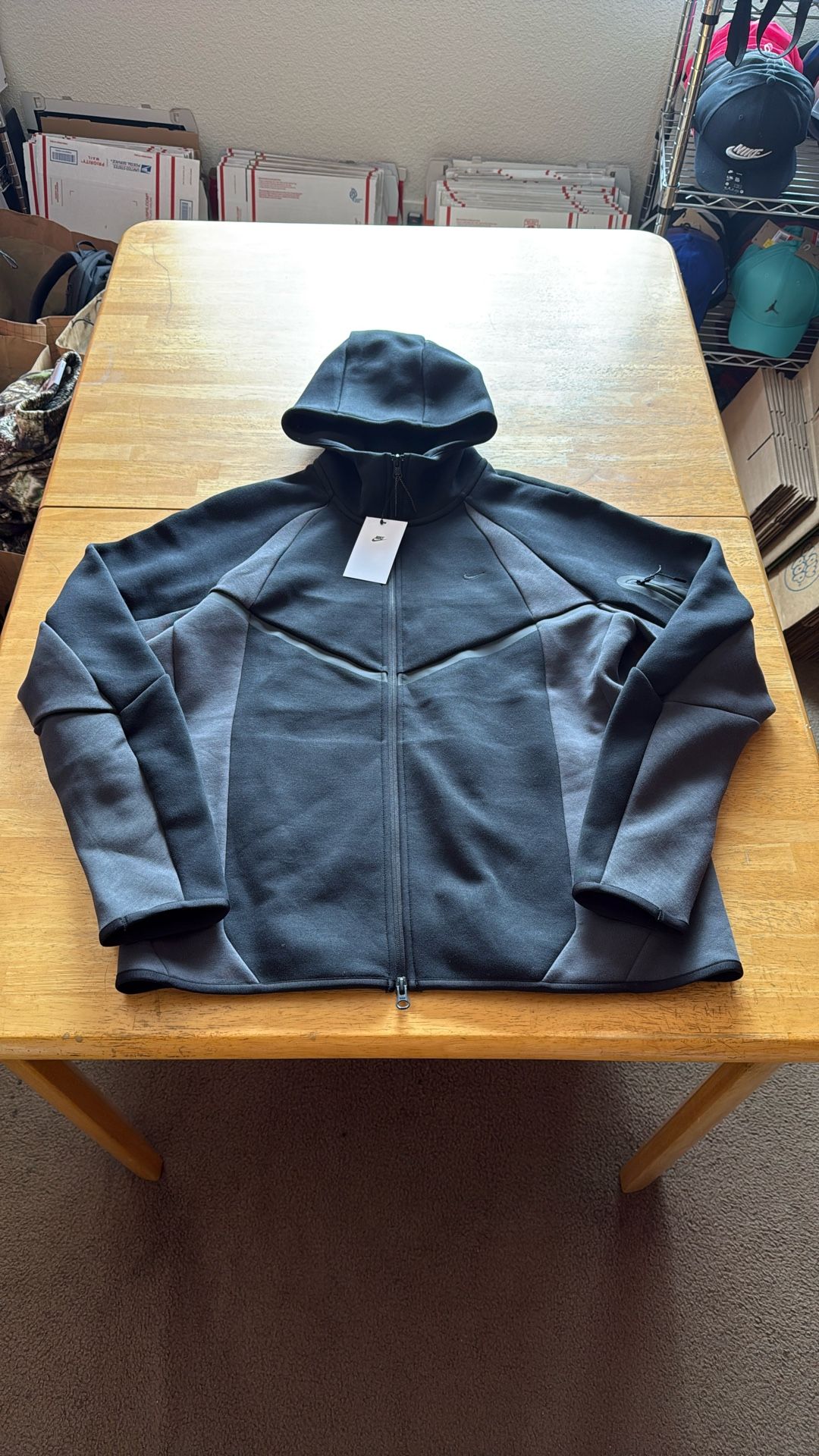 New Nike Tech Fleece Hoodie Jacket Black Men’s L Large