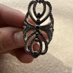 Pnina Tornai Black Diamond Ring 1-1/3 ct tw Round 14K White Gold