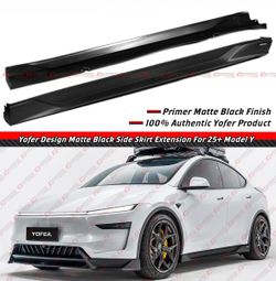 25-26 Tesla Model Y Juniper Yofer Design Matte Black Side Skirt Extensions