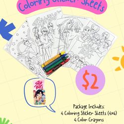 K Pop Demon Hunter Coloring Sticker Sheets - SaJaBoys